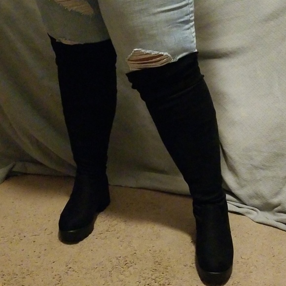 Nature Breeze Shoes - Chunky platform knee high boots